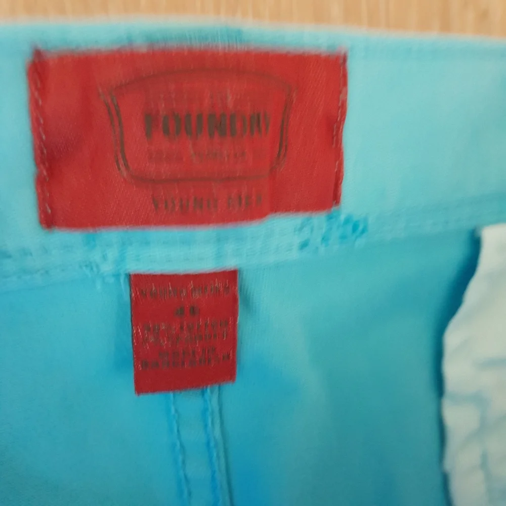The Foundry Flex Flat Front Shorts blue 46 Waist 8 inch inseam chino golf resort_4